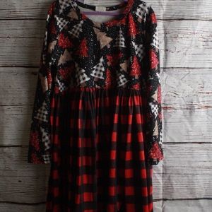 Plaid boutique girls dress